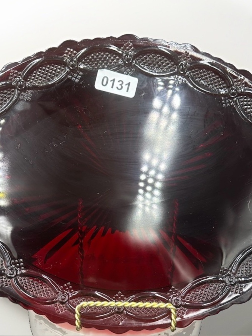 Avon 1876 Cape Cod Ruby Red Collection Large 13.5" Oval Serving Platter